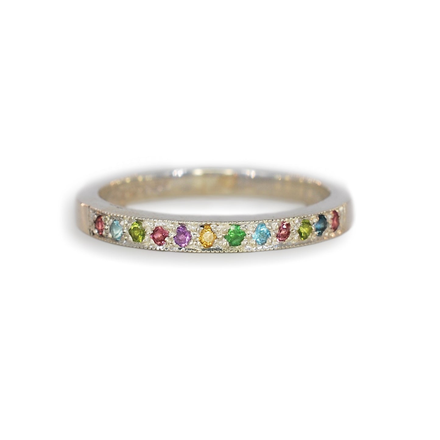 Silver 12 Stone 1/2 Eternity Ring