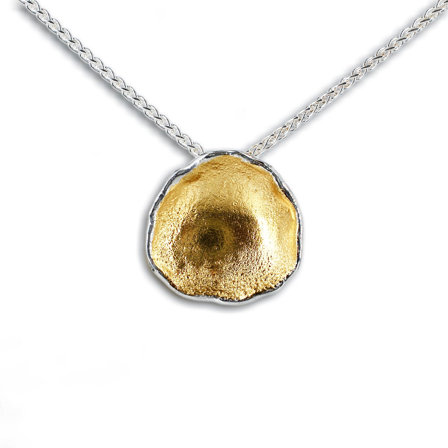 Silver & Gold Organic Large Pendant