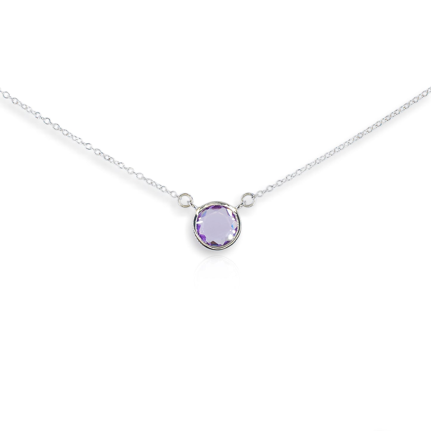 Silver Rose Cut Purple Amethyst Pendant