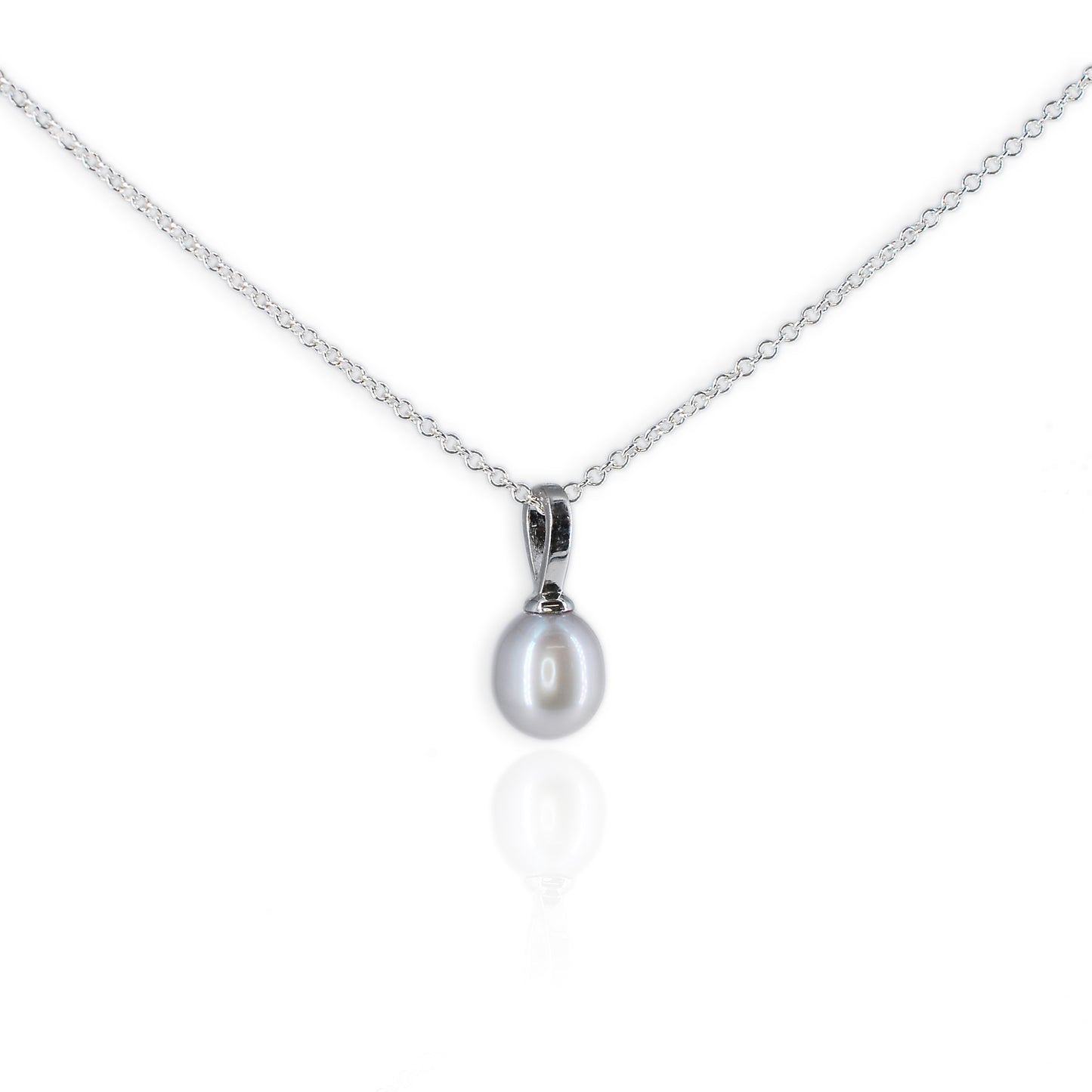Silver Freshwater Pearl Droplet Pendant