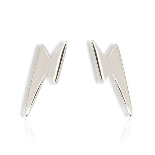 Silver Lightning Stud Earrings