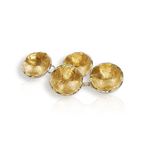 Silver & Gold Gilt Organic Cufflinks