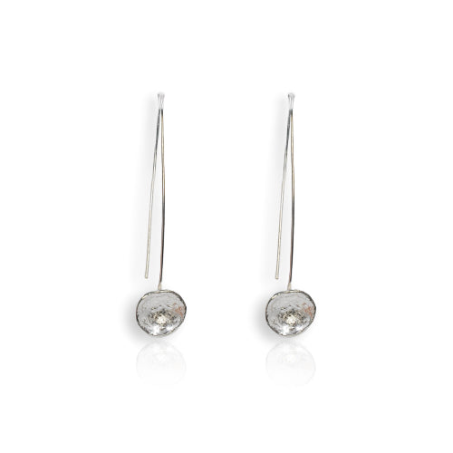 Organic Silver Drop Earrings