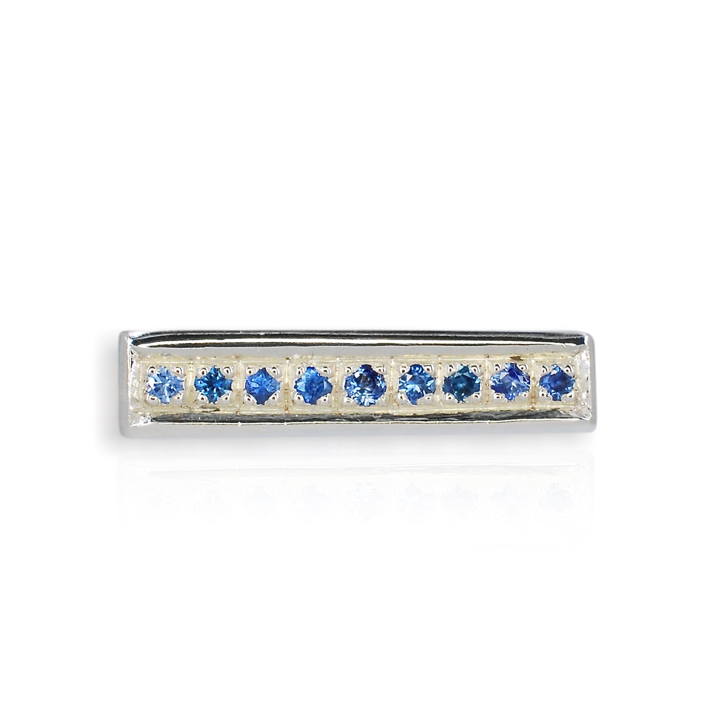 Silver Sapphire Square Ring