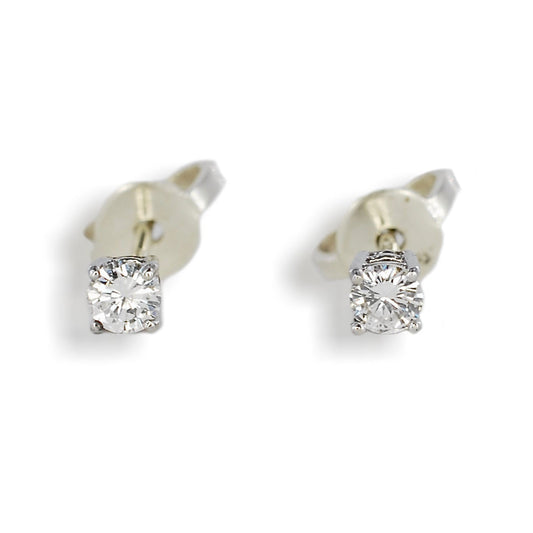 9ct White Gold Diamond Studs