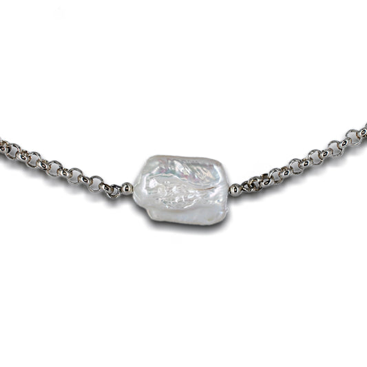 Baroque Pearl Chain Pendant