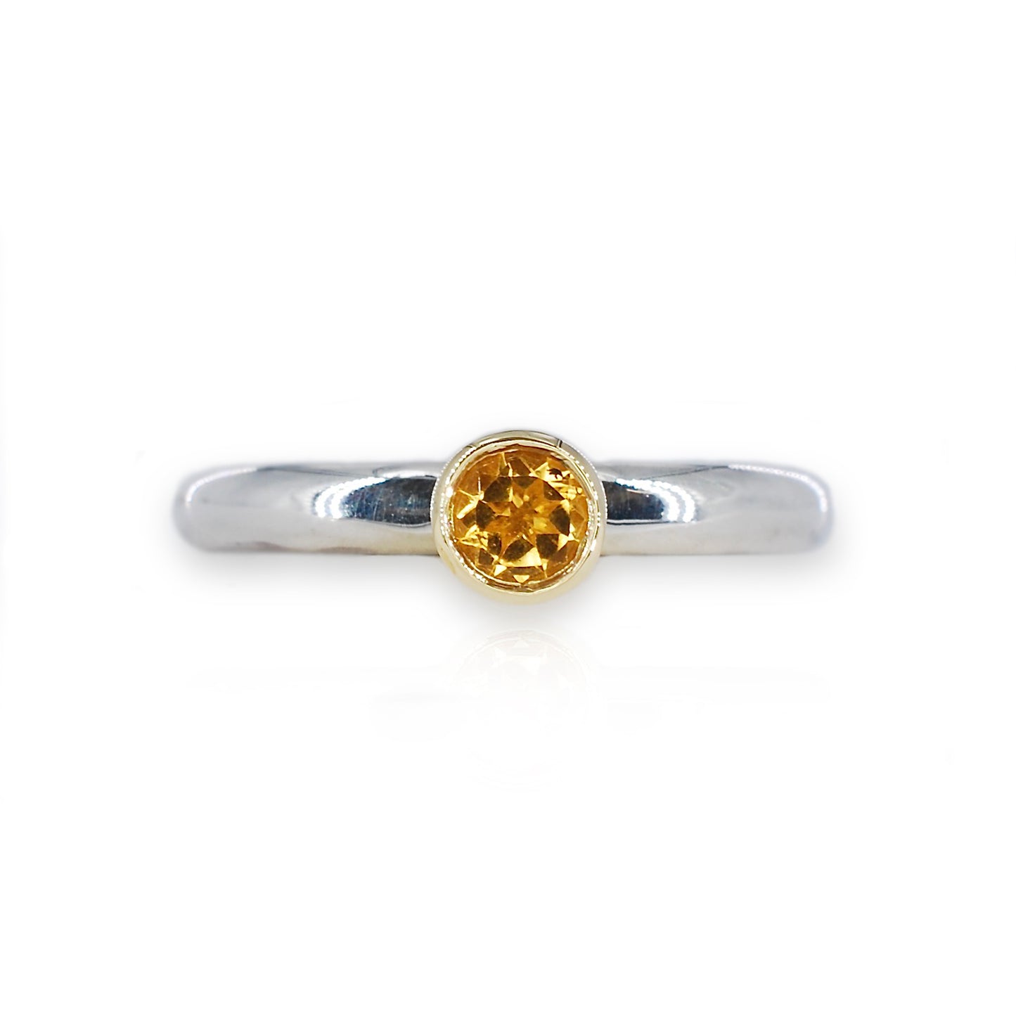 Silver & Gold Citrine Stacking Ring