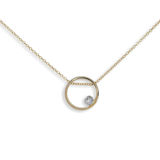 9ct Yellow Gold Diamond Fidela Pendant