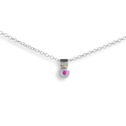 Storm Silver Pink Sapphire Pendant