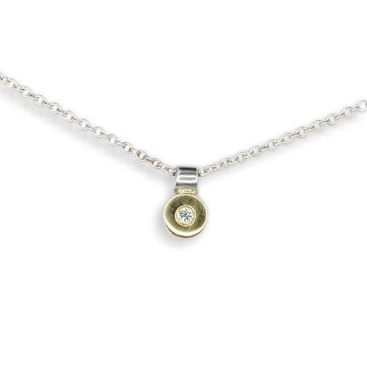 Storm Silver & 9ct Yellow Gold Diamond Pendant