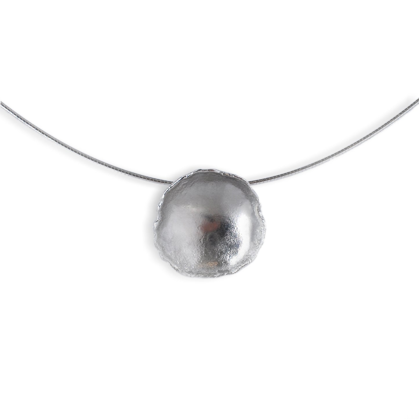 Silver Organic Pendant on Wire