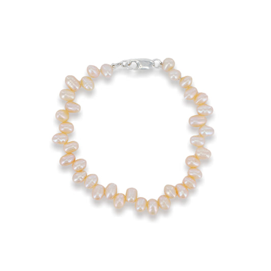Peach Cluster Pearl Bracelet