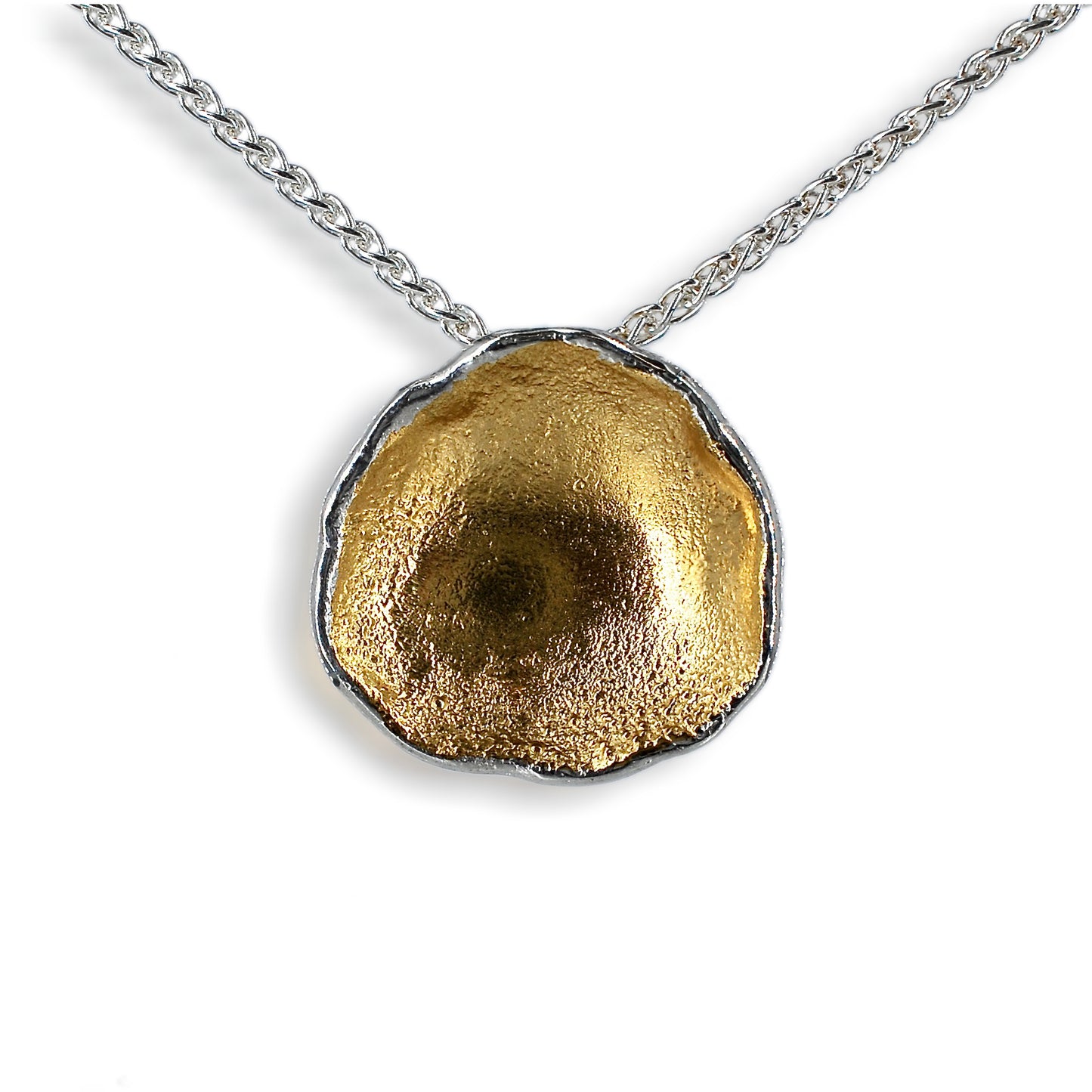 Silver & Gold Organic Large Pendant
