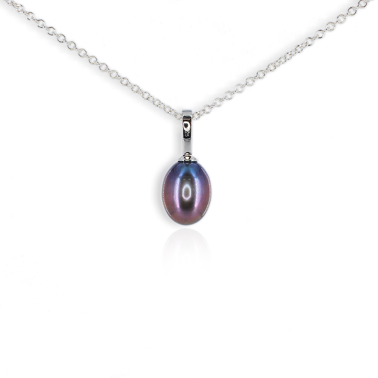Silver Freshwater Pearl Droplet Pendant