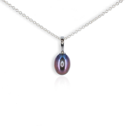 Silver Freshwater Pearl Droplet Pendant