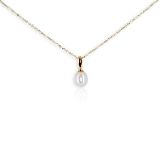 9ct Yellow Gold Pearl Droplet