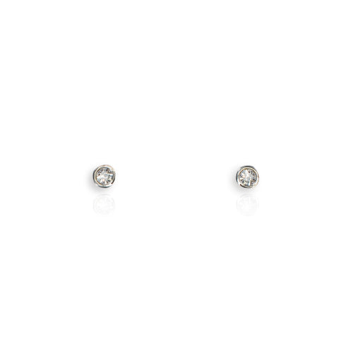 9ct White Gold Diamond Stud Earrings