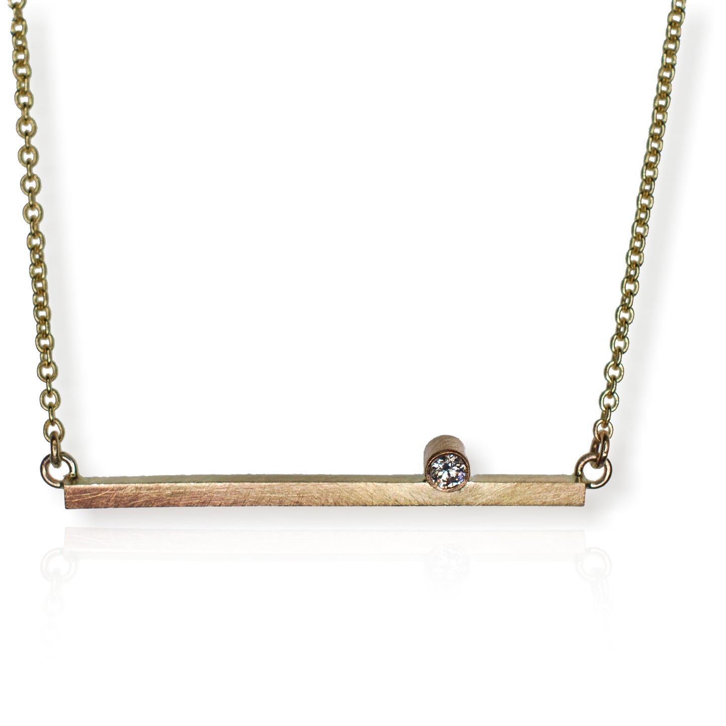 9ct Yellow Gold Stix Pendant with Diamond