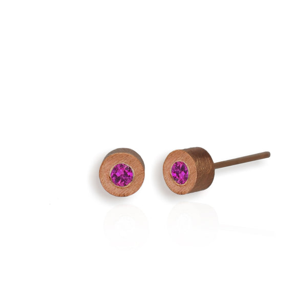 Storm 9ct Rose Gold Pink Sapphire Earrings