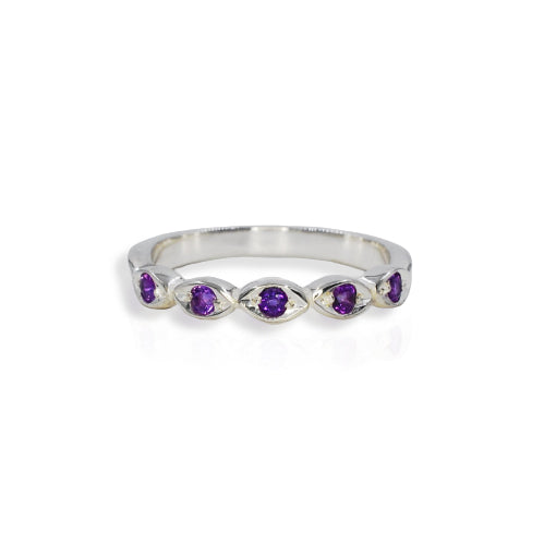 Silver Purple Amethyst Ring