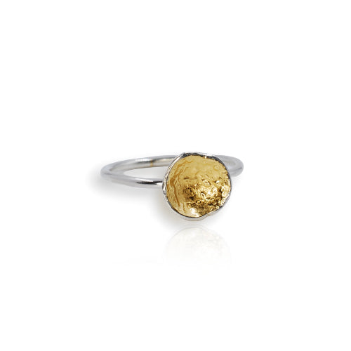 Silver & Gold Gilt Mini Organic Ring