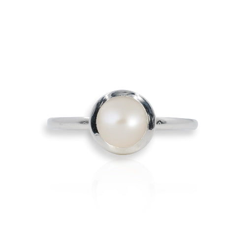 Atomic Silver Pearl Ring