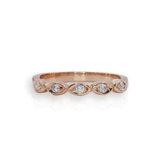 9ct Rose Gold Diamond Vintage Style Ring
