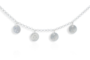 Silver Love Disc Necklace